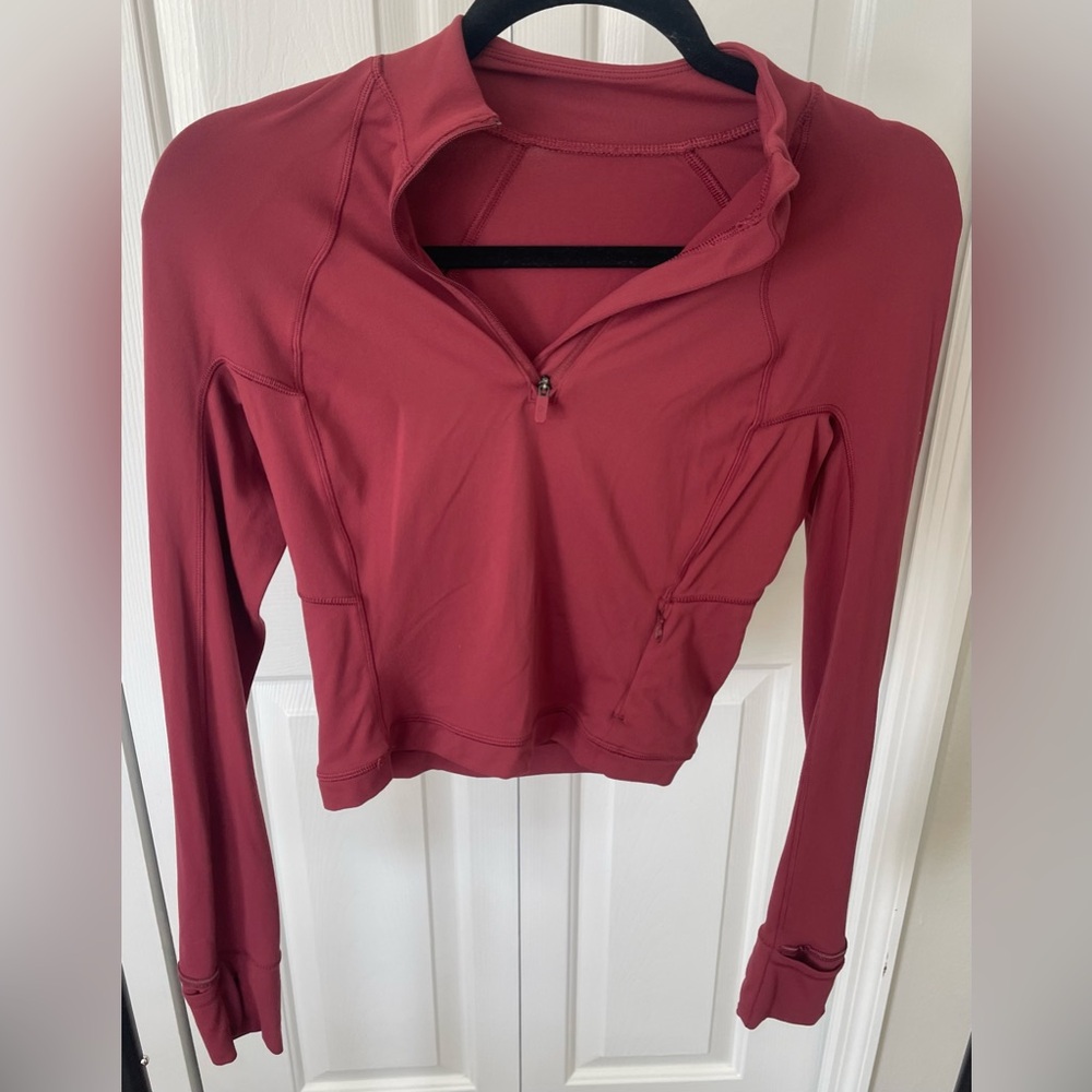 Lululemon Cropped Long Sleeve Zip-Up Top